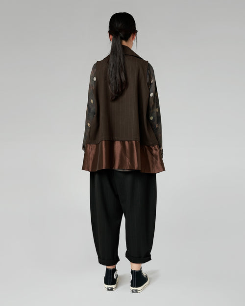 GILET GESSATO CON ORLO IN RASO