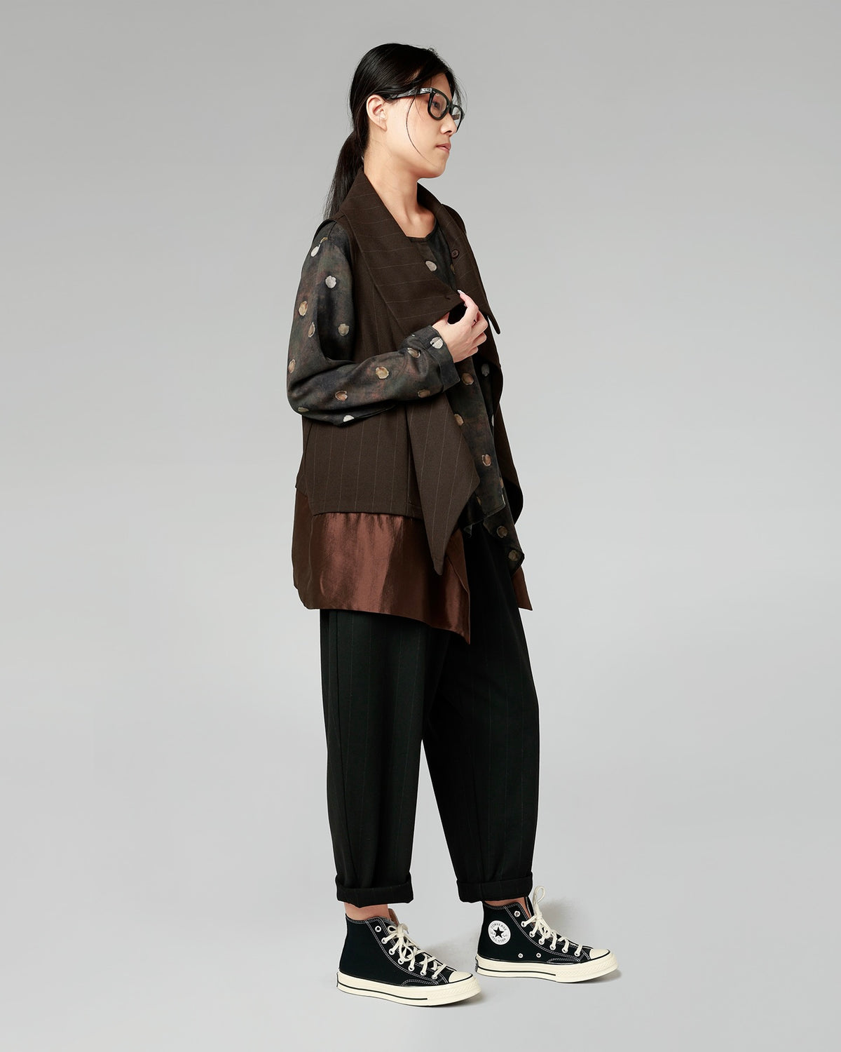 GILET GESSATO CON ORLO IN RASO