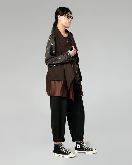 GILET GESSATO CON ORLO IN RASO