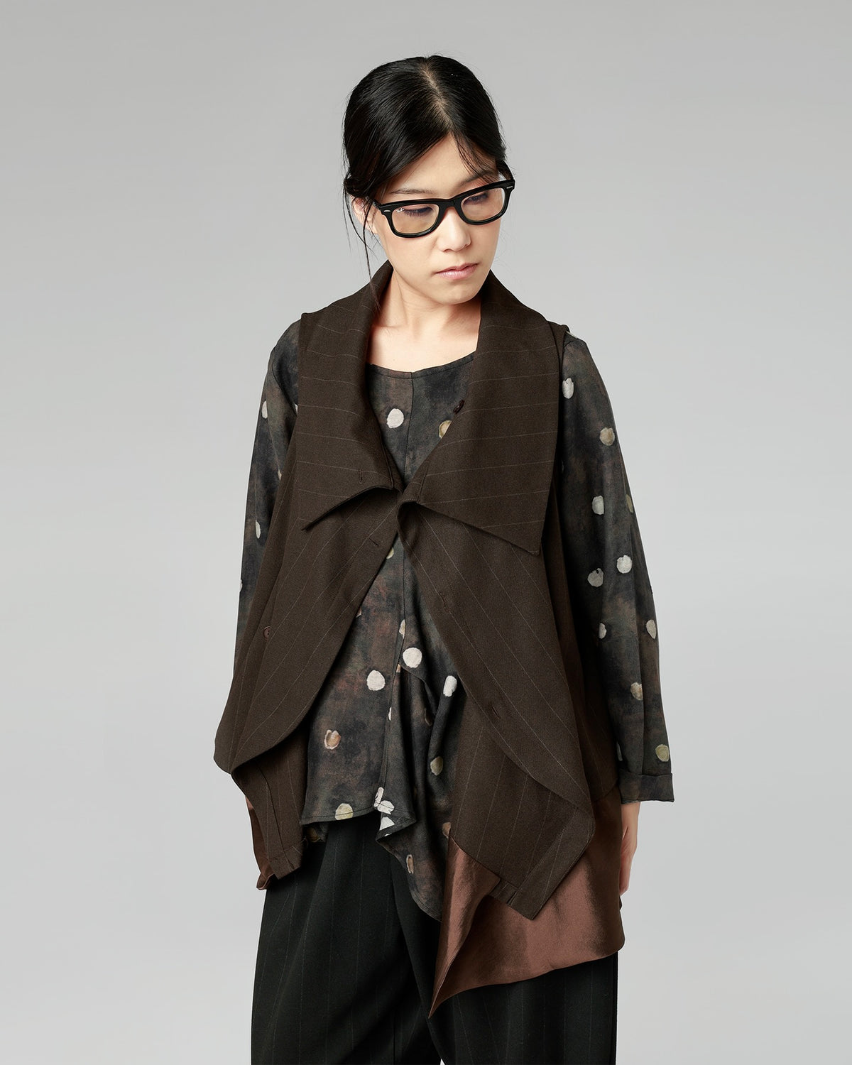 GILET GESSATO CON ORLO IN RASO