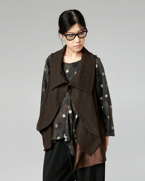 GILET GESSATO CON ORLO IN RASO