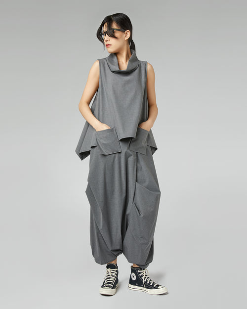 VEST WITH FRONTAL POCKETS BLUE