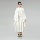 STRIPED DRESS WITH ROUCHE WHITE