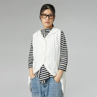 LINED VEST WITH HOOD WHITE