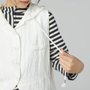 LINED VEST WITH HOOD WHITE