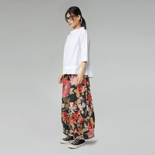 COTTON POPLIN BLOUSE WITH PLEATS