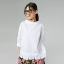 COTTON POPLIN BLOUSE WITH PLEATS