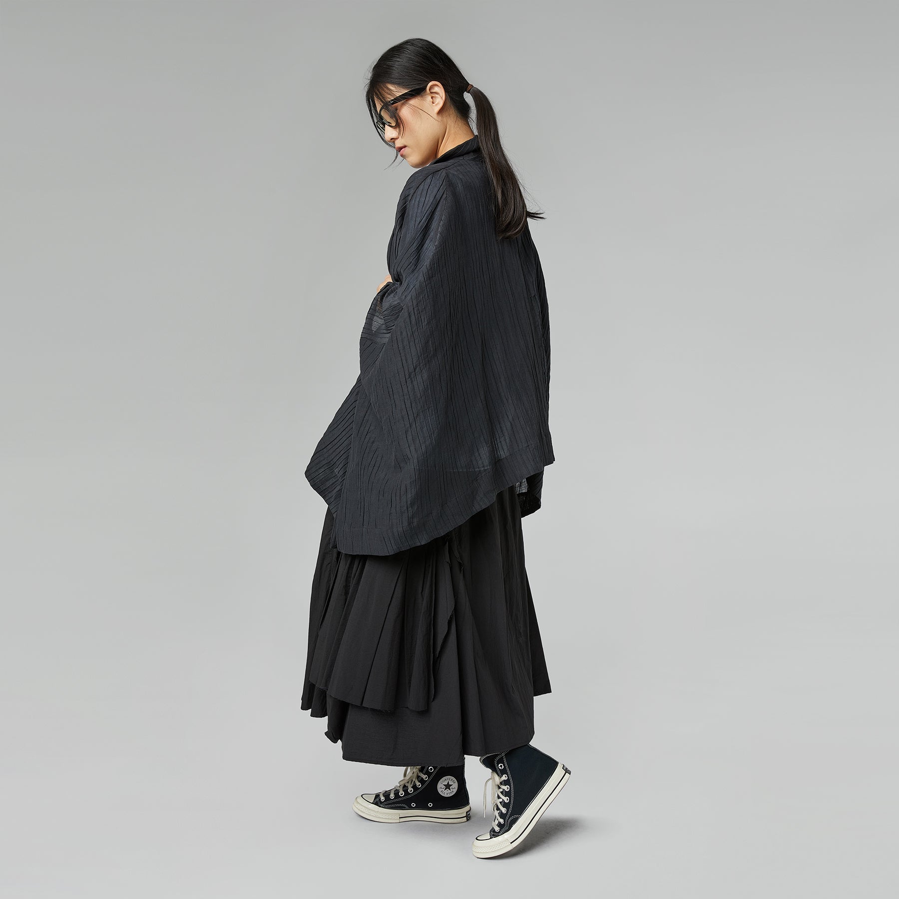 FLARED PLEATED SKIRT