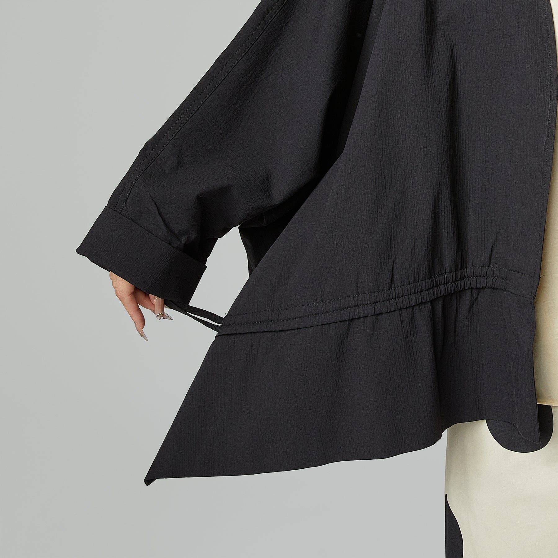 GIACCA KIMONO CON COULISSE NERO