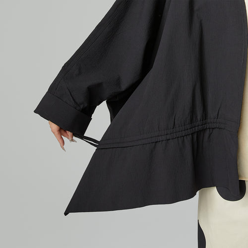 GIACCA KIMONO CON COULISSE NERO