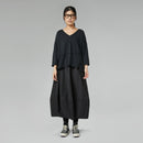 RAW CUT T-SHIRT WITH V NECKLINE