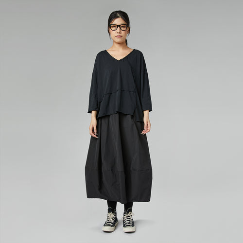 RAW CUT T-SHIRT WITH V NECKLINE