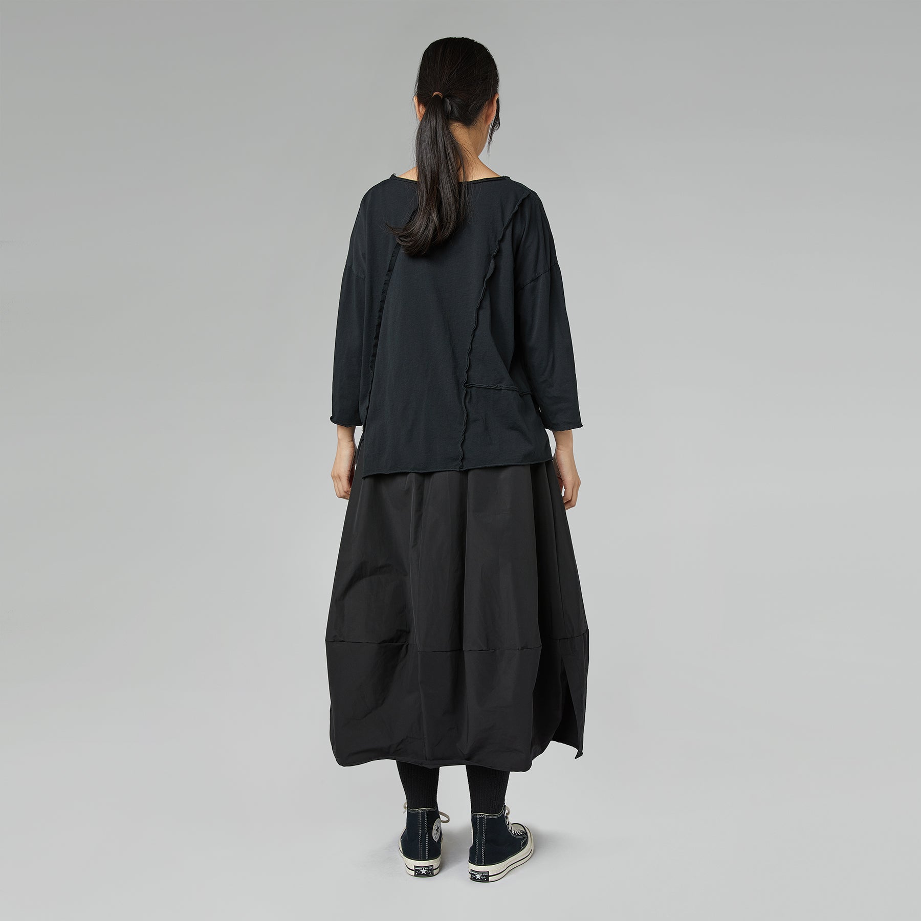 RAW CUT T-SHIRT WITH V NECKLINE