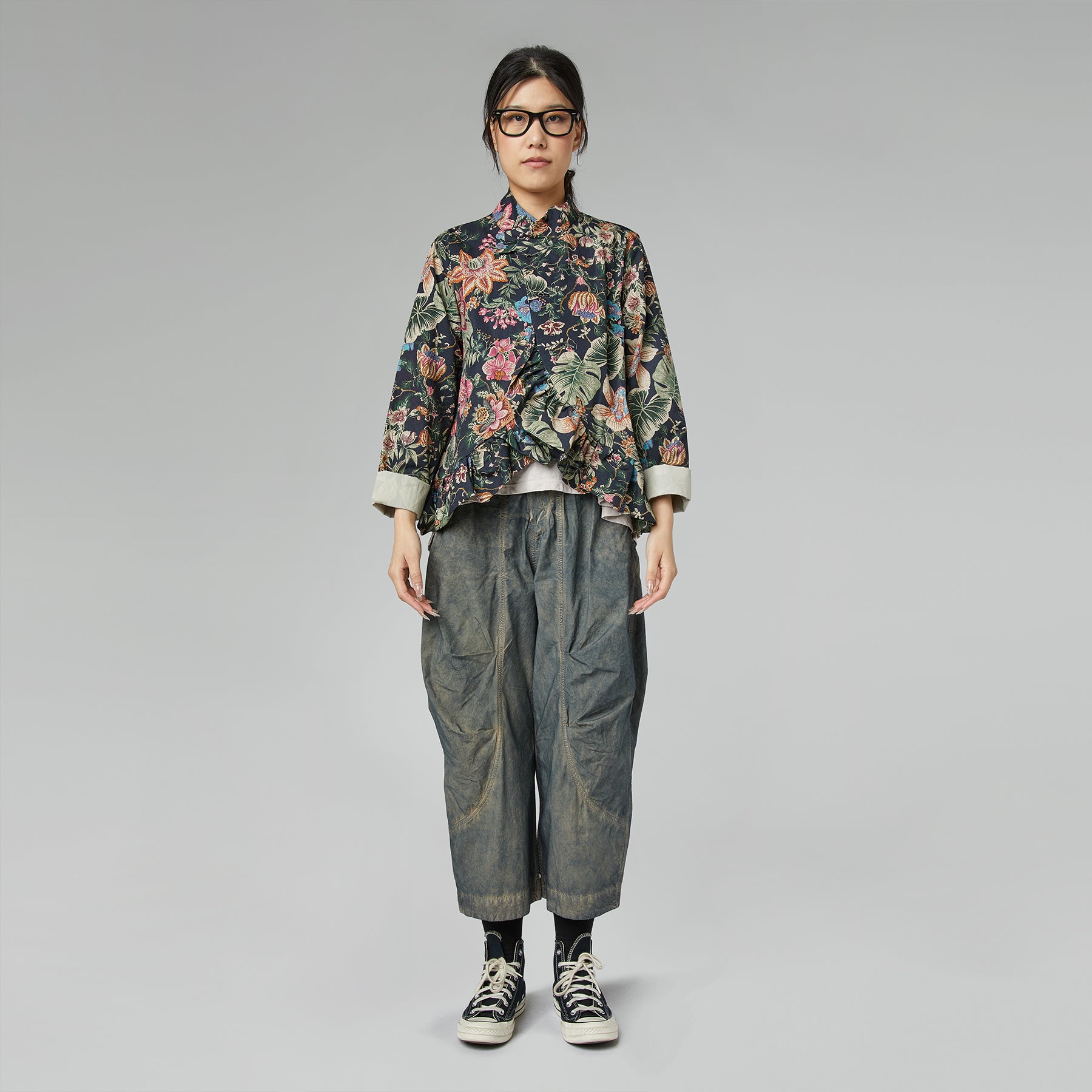 FLOREAL JACKET WITH ROUCHE