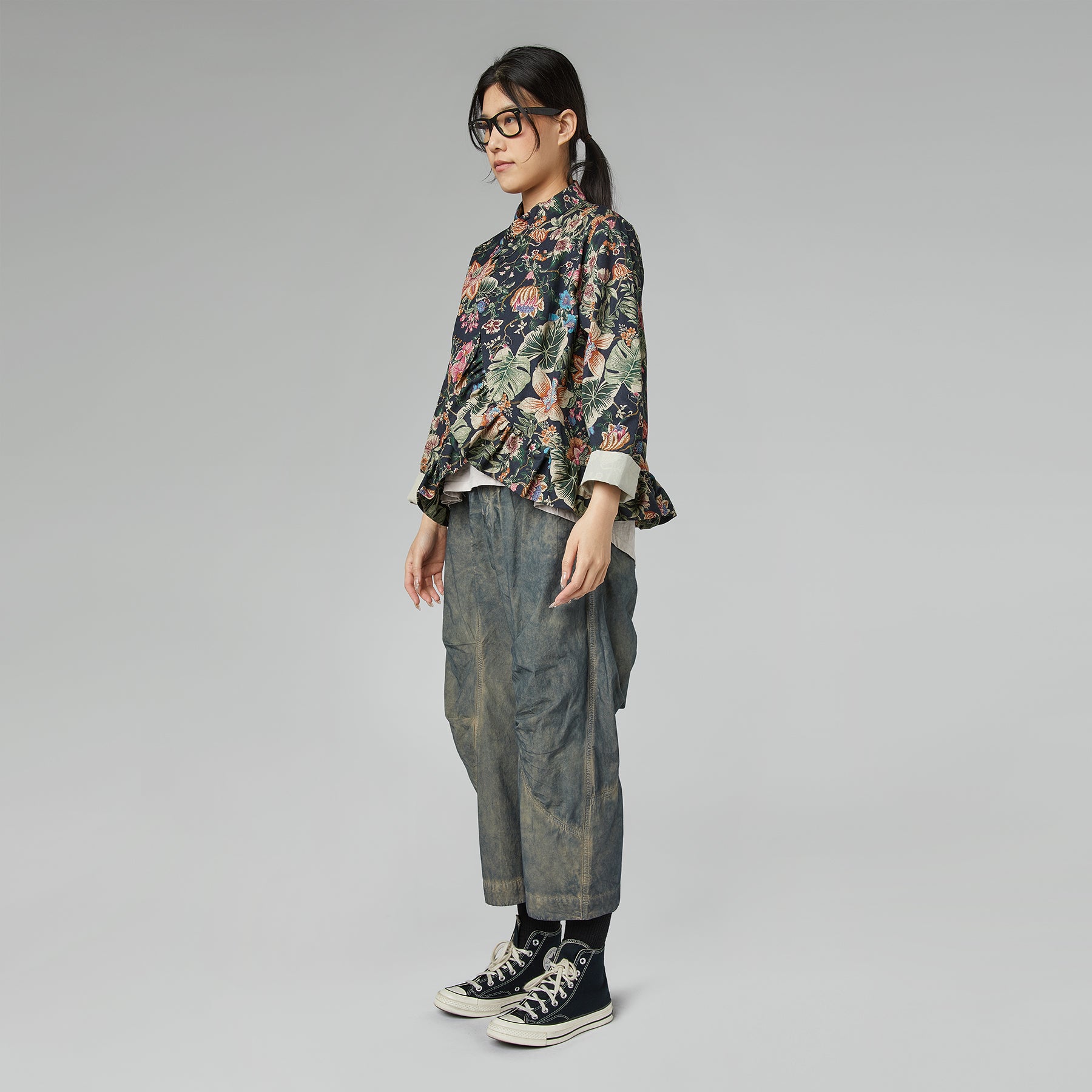 FLOREAL JACKET WITH ROUCHE