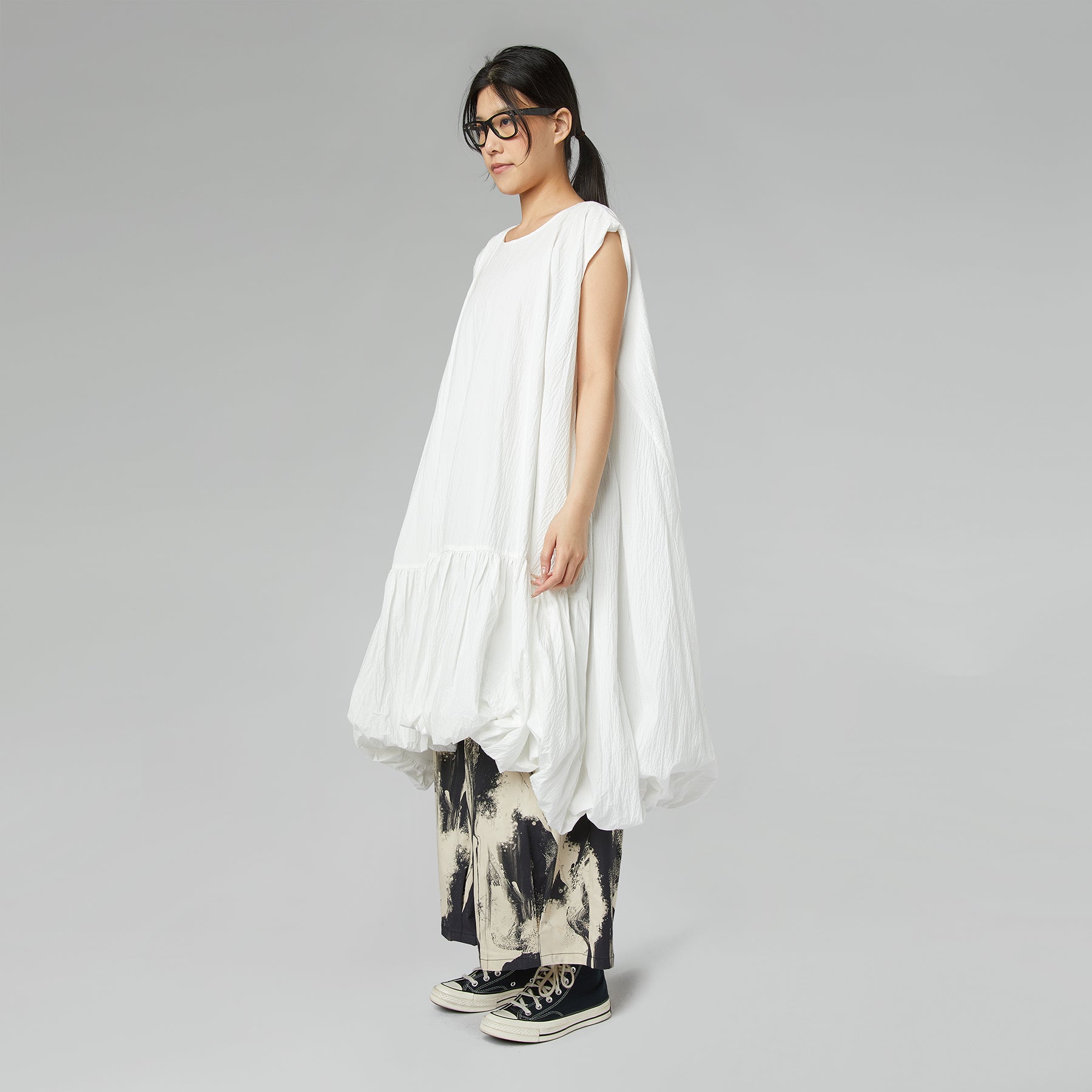 BRUSHSTROKE COTTON TROUSERS