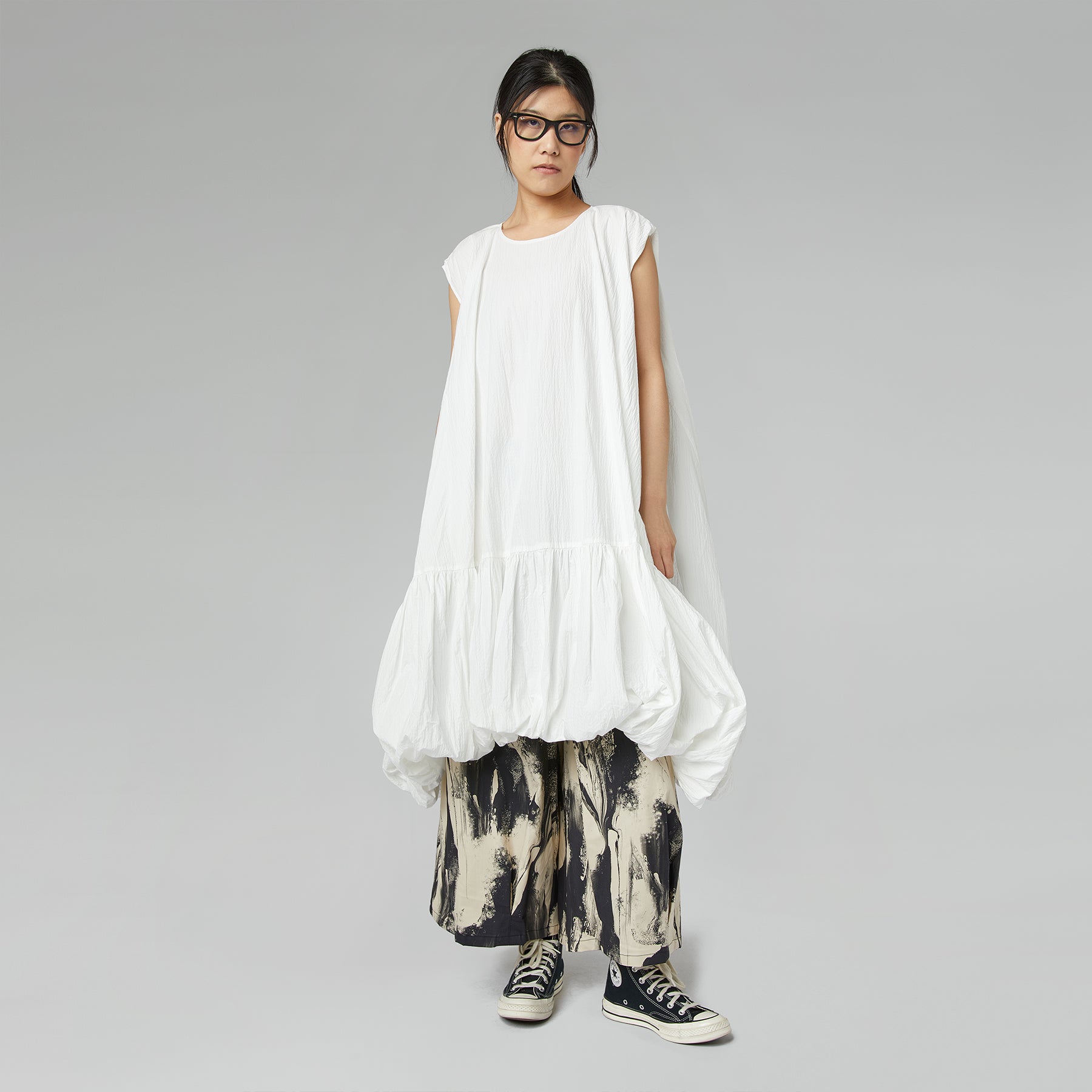 BRUSHSTROKE COTTON TROUSERS