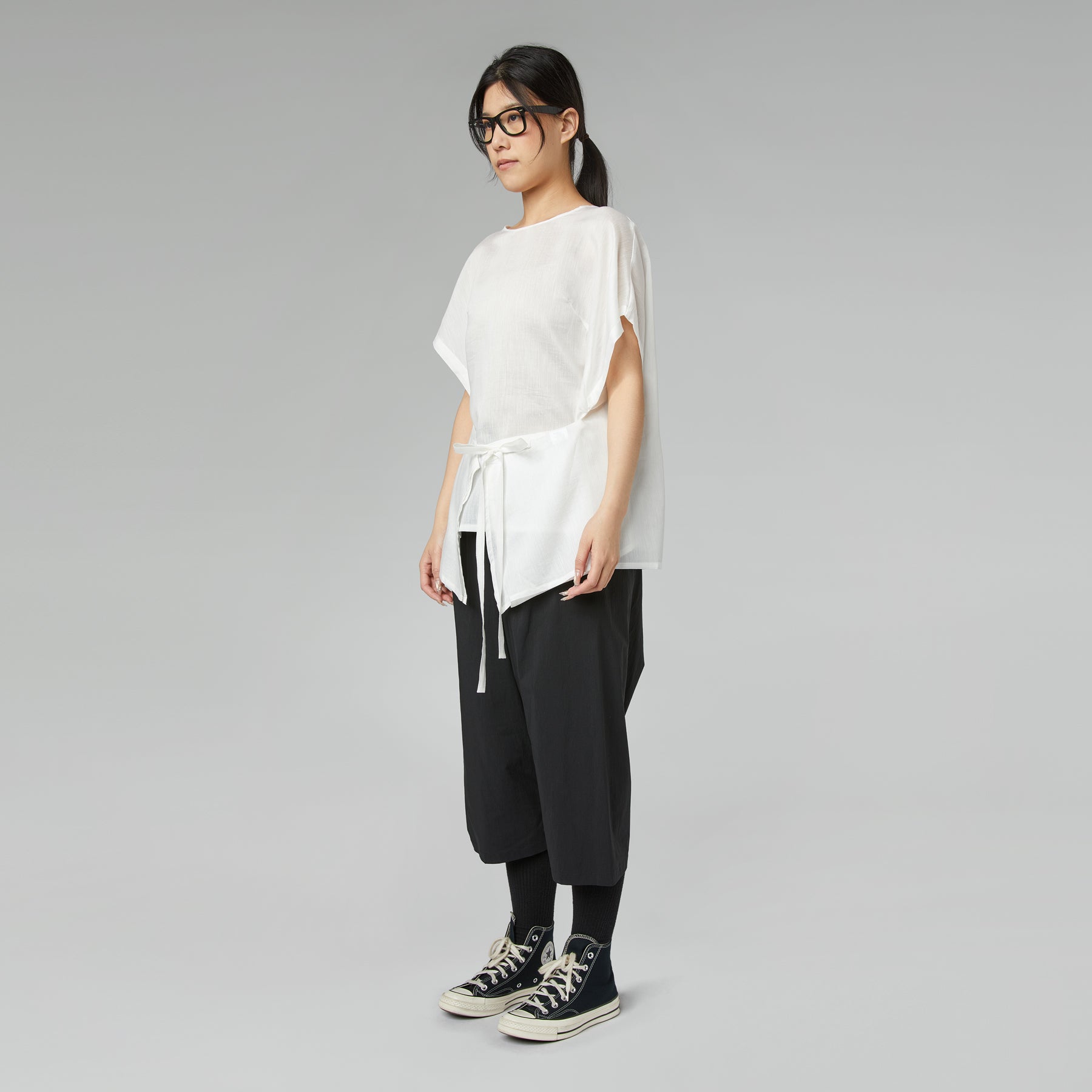 BLUSA CON CHIUSURA A PORTAFOGLIO BIANCO