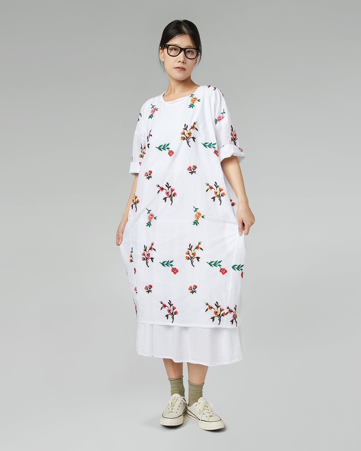 CHERRY BLOSSOM MUSLIN DRESS