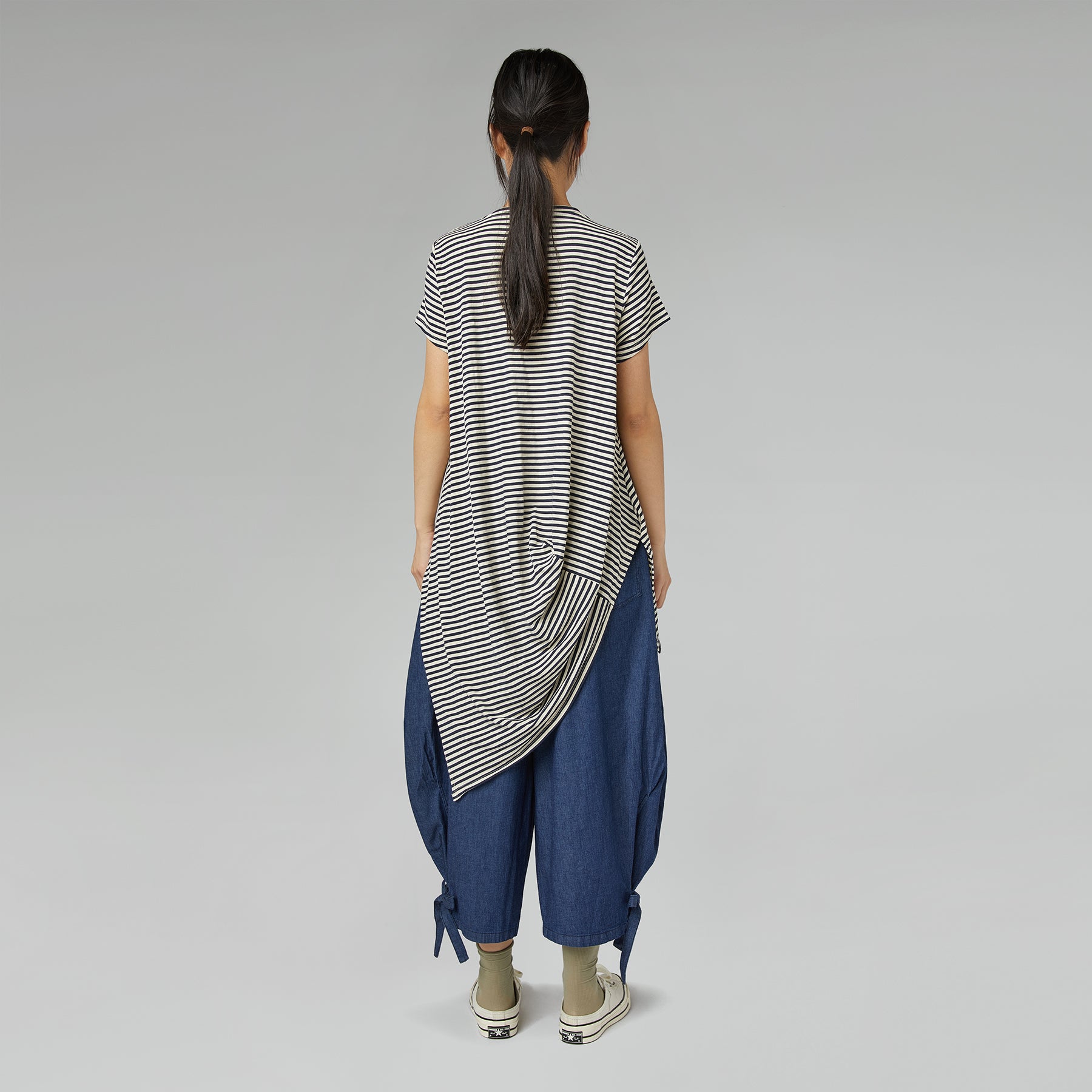 DENIM TROUSERS WITH RIBBON