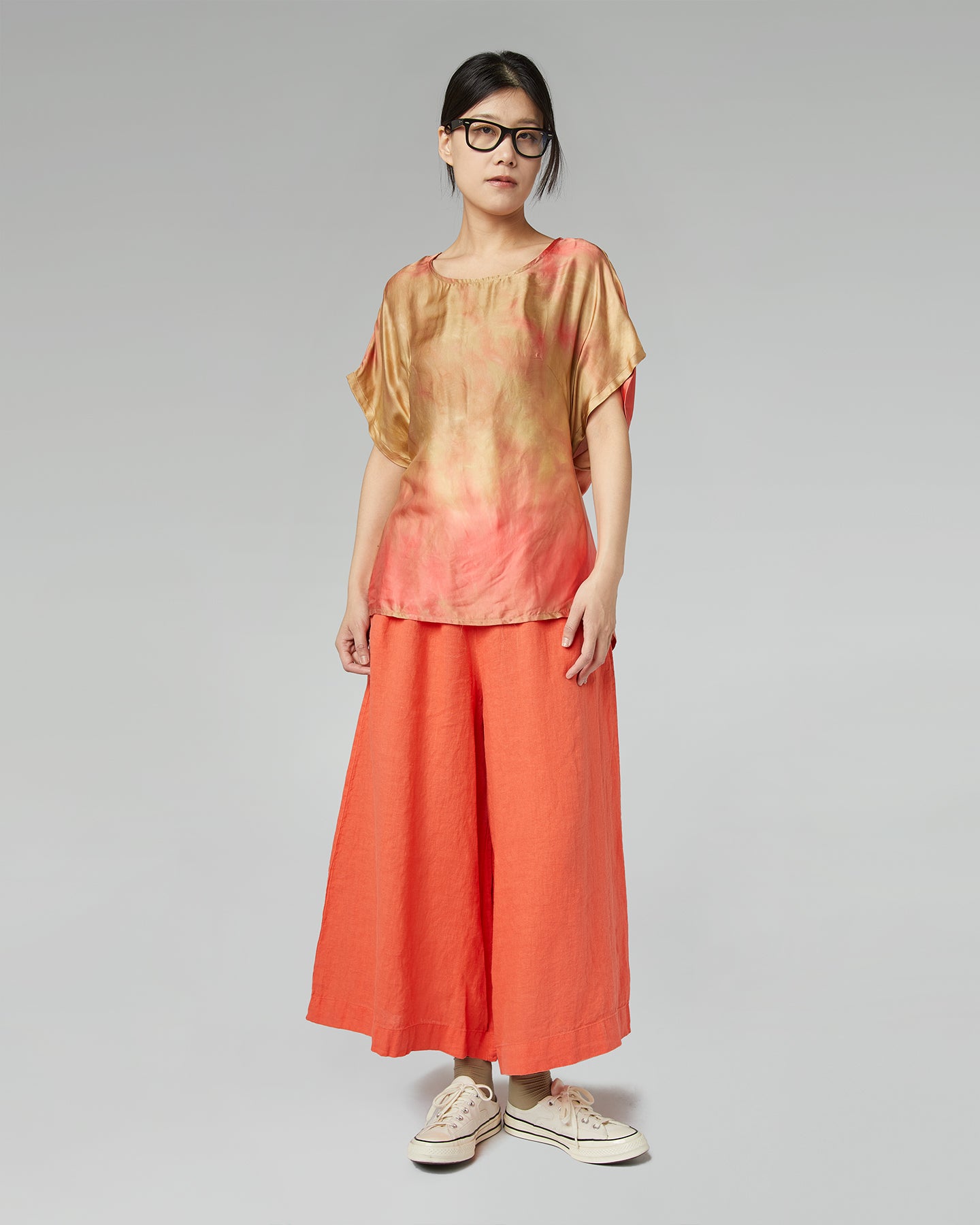 BLUSA IN VISCOSA EFFETTO TIE-DYE
