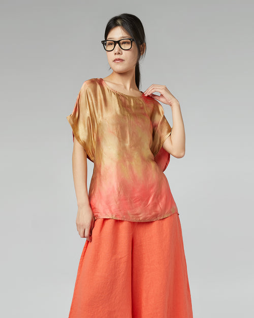 BLUSA IN VISCOSA EFFETTO TIE-DYE