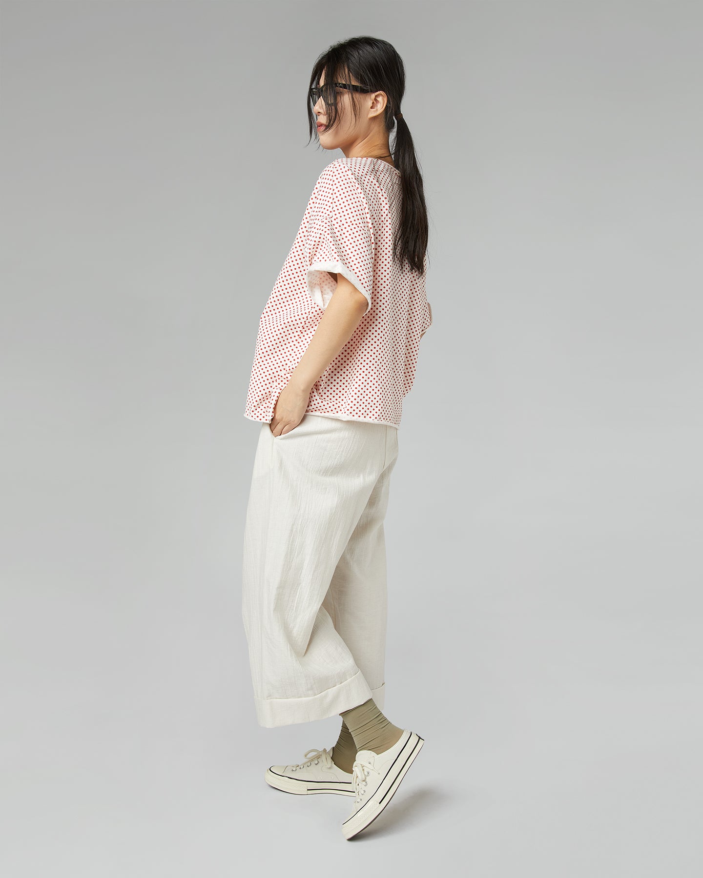 PANTALON AVEC DEVANT PLISSÉ NOIR