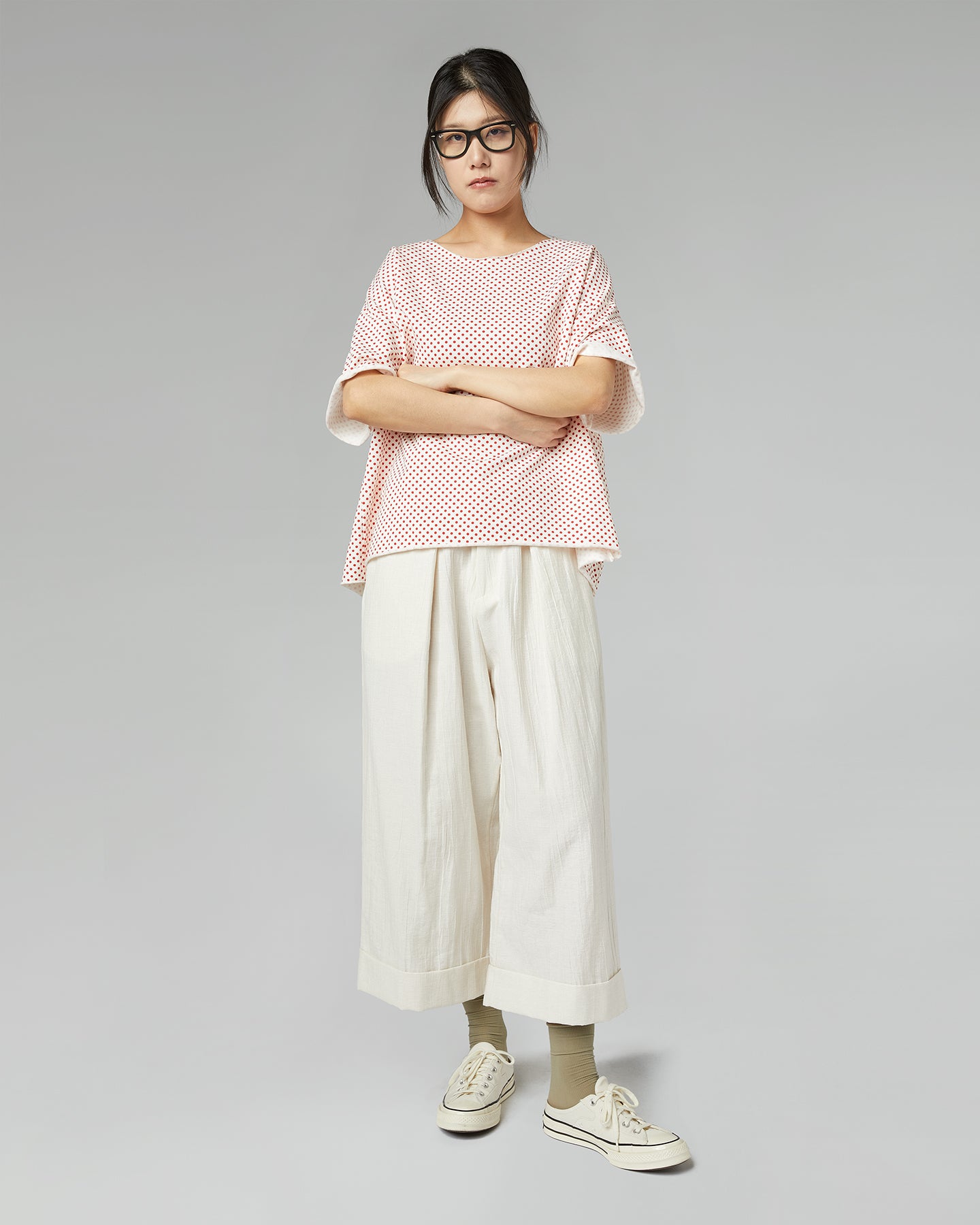 PANTALONES CON FRONTAL PLISADO BLANCO