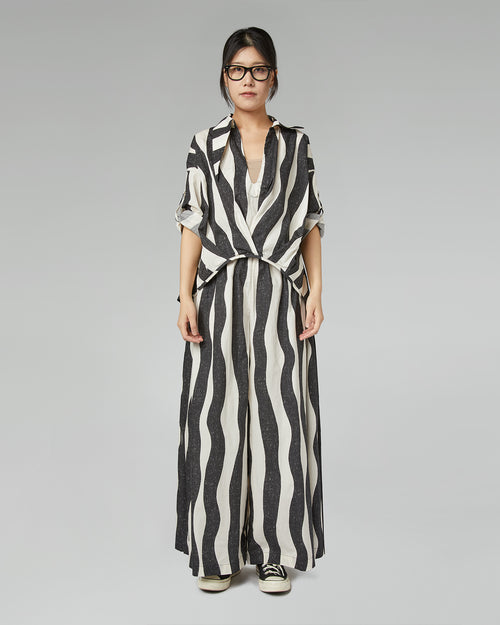 WAVE STRIPED BLOUSE