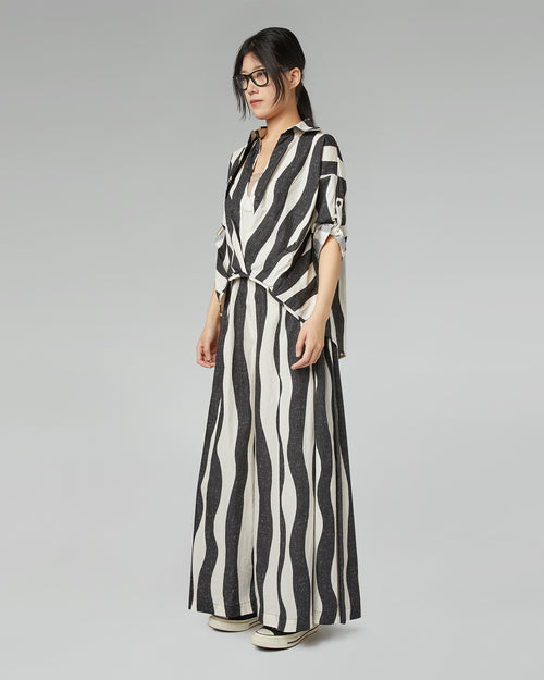 WAVE STRIPED BLOUSE