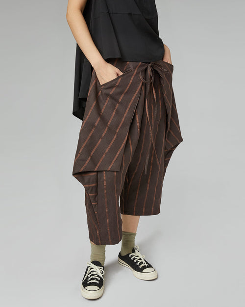 WALLET CLOSURE STRIPED TROUSERS