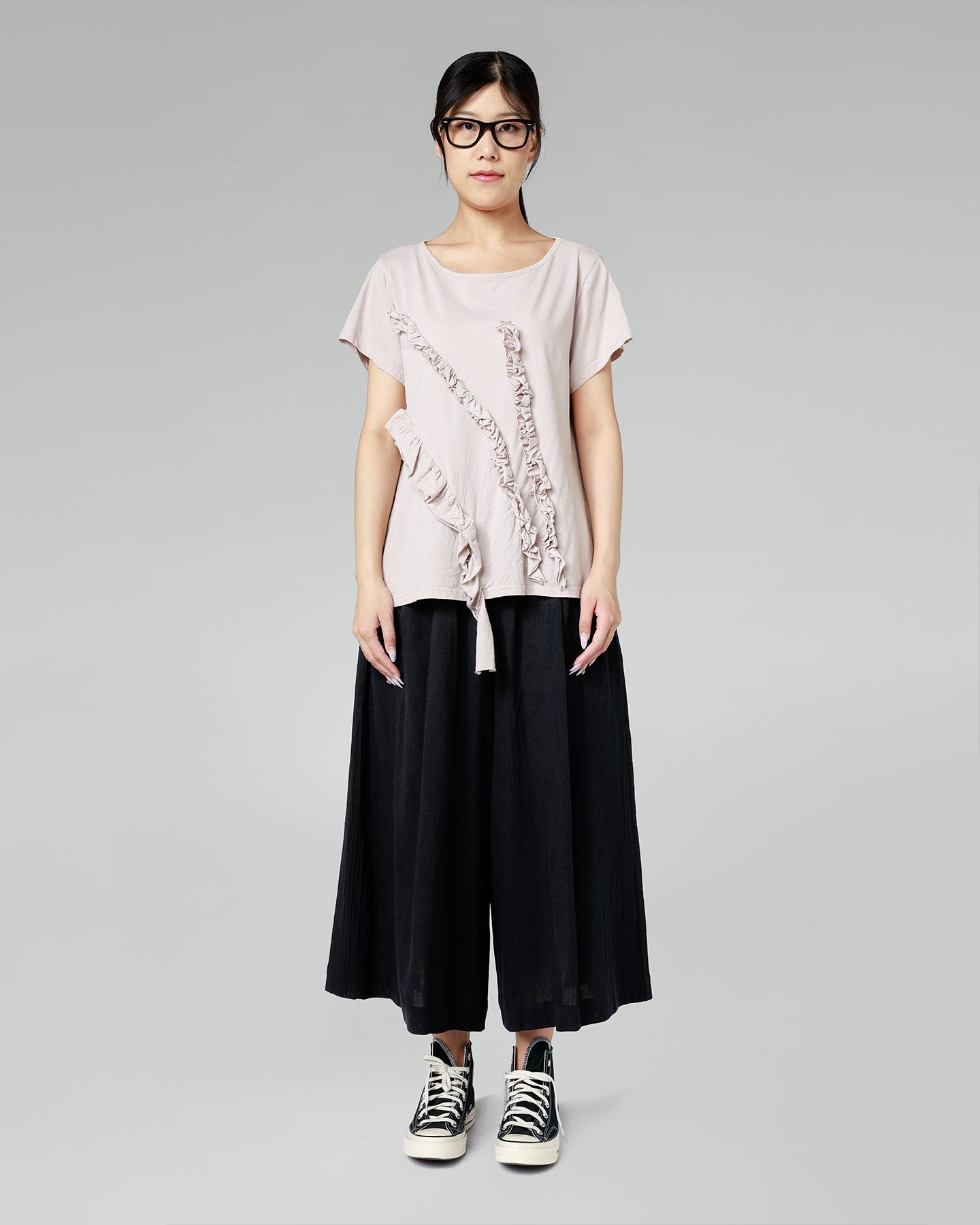 TROUSERS IN RAMIE' AND COTTON FABRIC