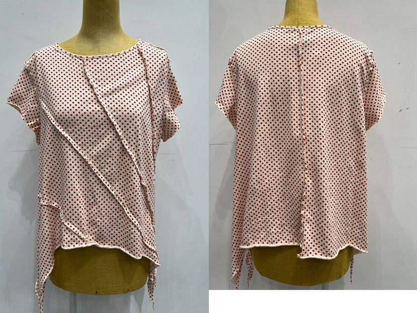 MAGLIA 126068 A POIS ROSSO