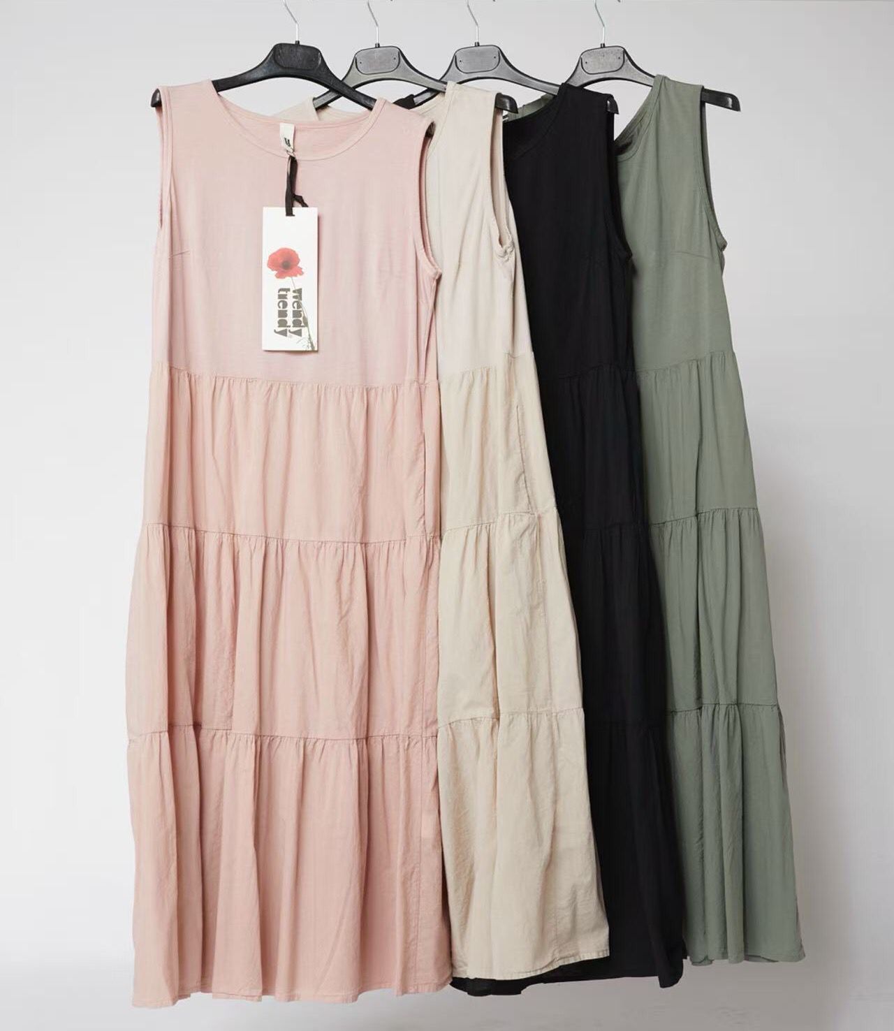 VESTITO SENZA MANICHE IN JERSEY DI COTONE