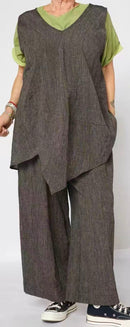PANTALONI MELANGE CON COULISSE