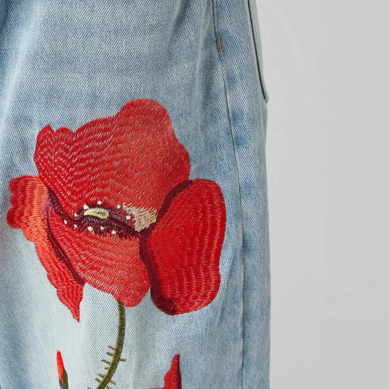 Poppy Jean JEANS WITH POPPY EMBROIDERY – Wendy Trendy s.r.l.