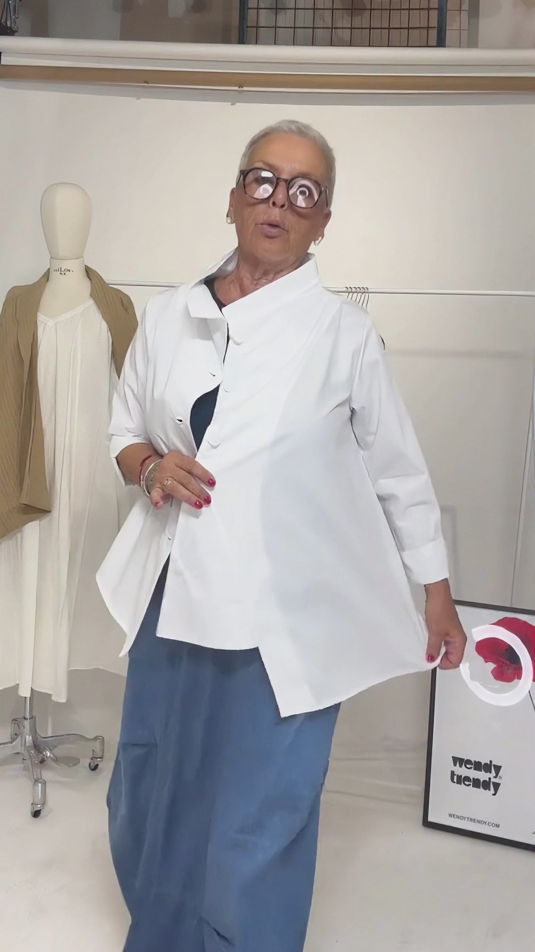 COTTON JACKET/SHIRT WITH ASYMMETRIC BUTTONING