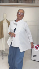 COTTON JACKET/SHIRT WITH ASYMMETRIC BUTTONING